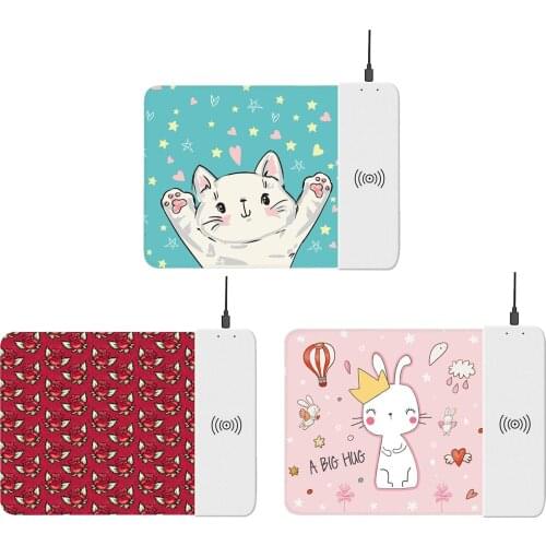 10W Wireless Qi Phone Fast Charging Mouse Pad,Fashionable Cartoon Anti-Slip Design