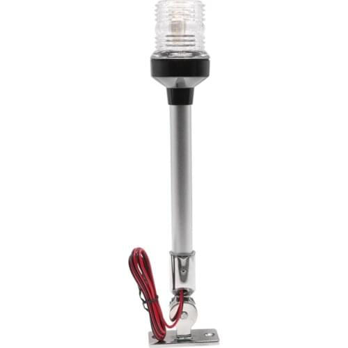 12V Waterproof LED Marine Navigation Anchor Light White w/ Stainless Steel Base
