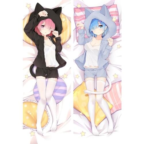 Anime Re:Zero Starting Life in Another World Dakimakura Hugging Body Pillow Case Rem & Ram Design Pillow Cover 6 Sizes