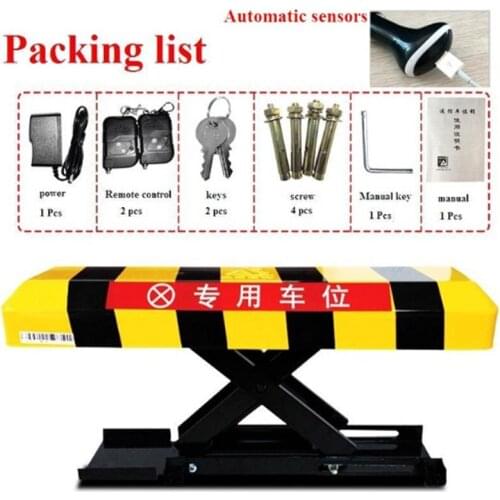 Vehicle-sensing automatic parking barrier with 2 remote controls - Battery - Parking (without battery) Parking column bollard