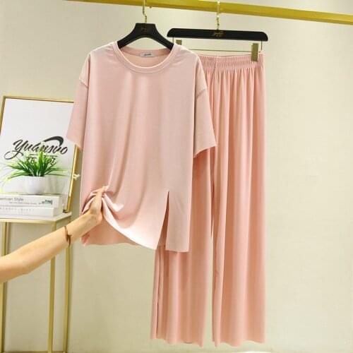 Large Size Loose Pajamas Set Spring Summer Thin Sleepwear Modal Comfortable Nightwear 2 Piece Suit New Pyjamas Women XXL