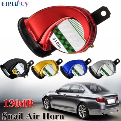 BTRLIACY Universal Motorcycle Snail Air Horn Siren 12V DC 130db Super Loud For Car Truck Motorbike Waterproof Horns Dropshipping