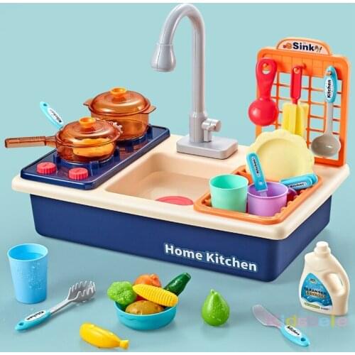 Childrens simulated dishwasher, washing basin, circulating water, stove, baby house, playing with water, toys, gifts