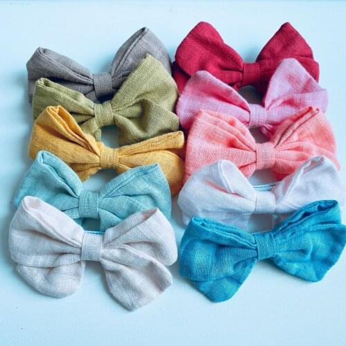 Baby Hair Clip Bow Barrette Cheveux Fille For Girls Accesorios Kawaii Children Bamboo Cotton Hairpin Infant Wedding Beach Clips