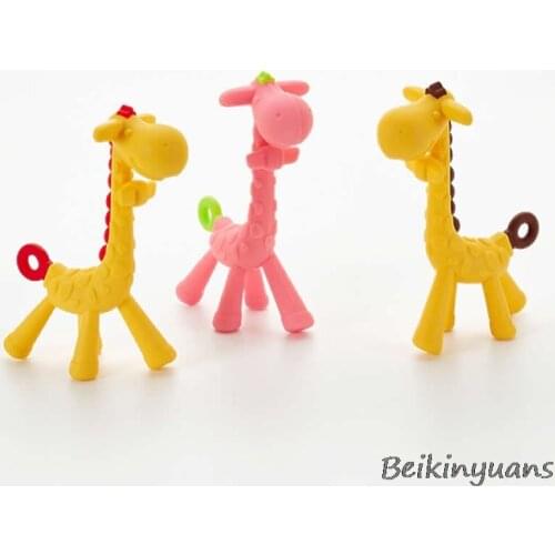Baby Teether Pacifier Cartoon Teething Nursing Silicone Baby teeth that fawn molar rod giraffe to bite the teether
