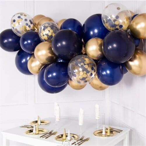32pcs DIY Balloon Garland Macaron Kit Blue Gold Confetti Ballons Arch Wedding Event Party Decor Adult Kids Birthday Supplies