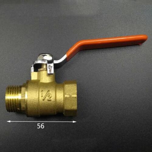 Female to MaLe Brass Ball Valve DN15 1/2" BSP Temperature 0-120C Pressure16Bar Port Size12mm