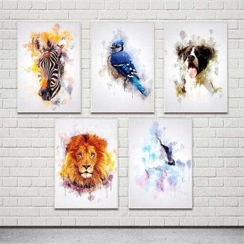 Modular Hd Prints Graffiti Animals Pictures Lion Home Decor Zebra Paintings Bird Canvas Poster Abstract Wall Art For Living Room