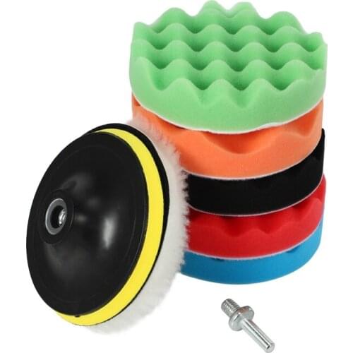 New 8Pcs/Set Car Sponge Polishing Pad Set 5 Inch Buffing Waxing Pad For Boat Car Polisher Buffer Drill Wheel Polisher Tools