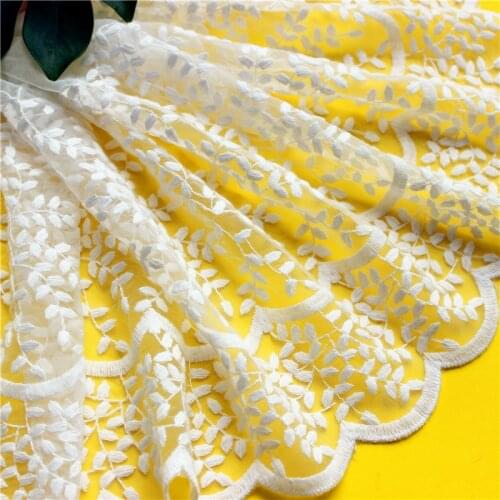 New Exquisite Widely Wheat Embroidered Lace Trim Doll Clothes Material Handmade DIY Lace Fabric Width 28cm 3Yd/lot