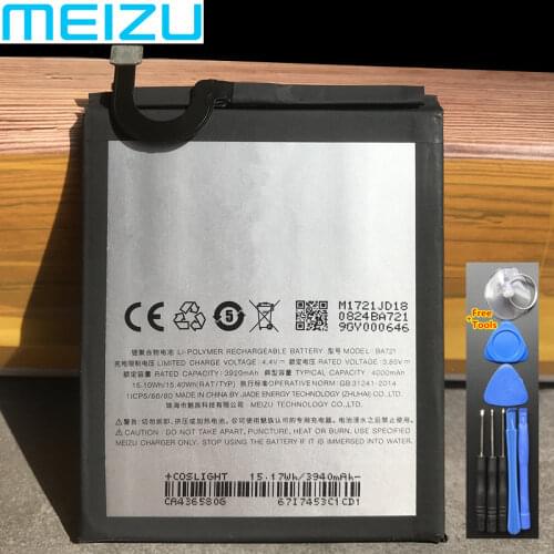 4000mAh BA721 100% Original BA721 4000mAh Replacement Battery For Meizu M6 Note M721H M721L Mobile Phone Batteries