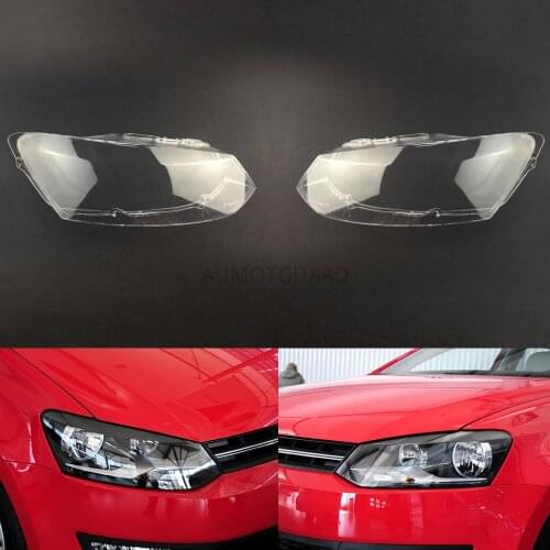 Car Headlamp Lens For Volkswagen VW Polo Hatchback 2010 2011 2012 2013 Car Replacement Auto Shell Cover