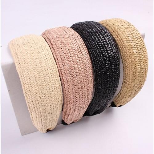 New fashion Solid color hand-knotted knotted Headbands for Women Hair Accessories Solid color Wide Headwear Hairbands