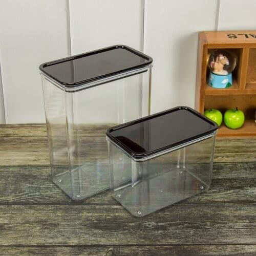 Plastic sealed box storage jar storage containers special fruit powder box square transparent sealed jar coffee bean sealed jar