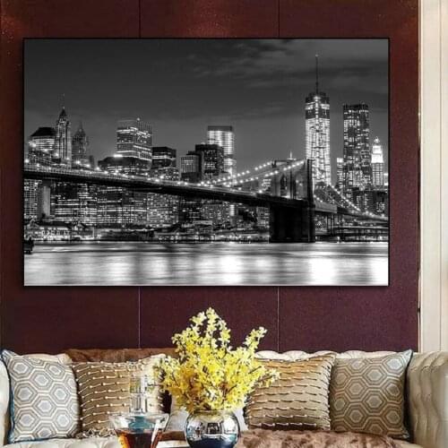 Full square DIY Diamond Embroidery Black white new york city 5D Diamond Painting Cross stitch Rhinestone Mosaic Home decor P429