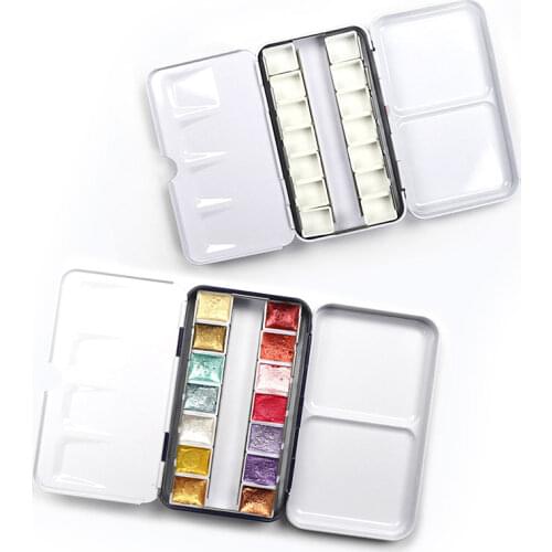 Half Pan Watercolor Tray Paints Tin Box Empty Palette Painting Storage Paint Tray Box For Painting Supplie