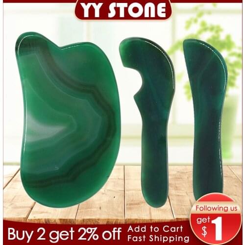 Green agate Roller Slimming Face Massager Lifting Tool Natural Jade Facial Massage Roller Stone Skin Massage Beauty Care GUASHA