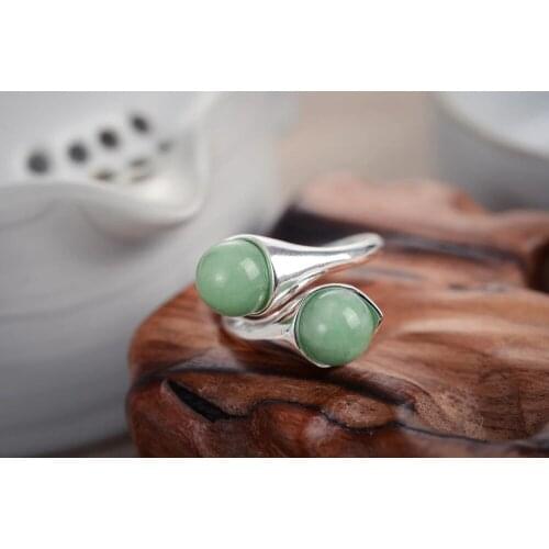 Luxury Girls Ring New 8-8.5mm Natural Inlay dark blue green gem 925 Lovely Fine RINGS 6 7 8 9# for women jewelry