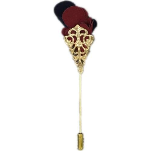 Luxury Fabric Flower Suit Brooches for Women Collar Long Needle Pin Jewelry Scarf Buckle Designer Wedding Decor Accessories