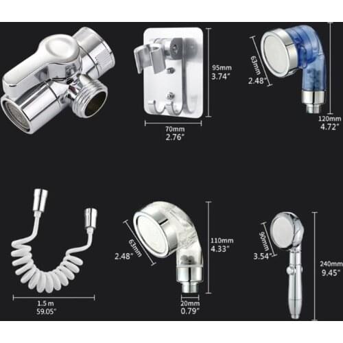 Detachable Sink Shower Extension Head Set Adjustable Quick Connect Faucet Hand Shower for Hair Wash Shower Home Bathroom P15D