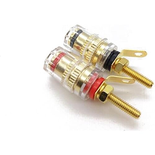 4mm Thread Banana Plug Socket Connectors Gold-plated Binding Post Banana Male Audio Speaker Terminal Non-magnetic Wire Connector