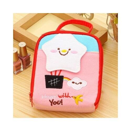 Cute cartoon cotton cloth bag cosmetics small department store storage bag 13*14*6cm