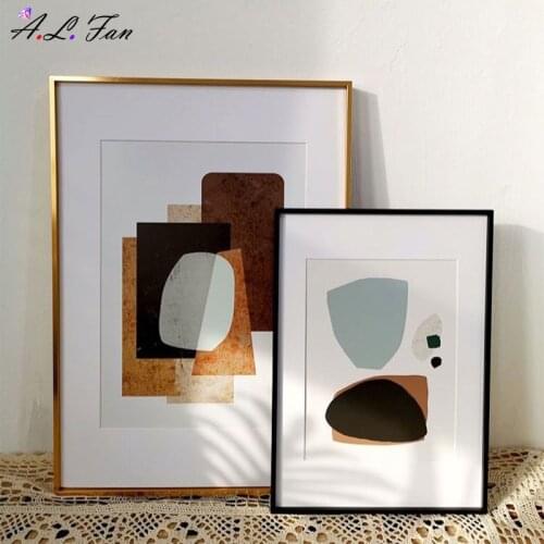 Nordic ins thin side narrow side aluminum alloy wall hanging decorative picture frame photo frame creative advertising frame