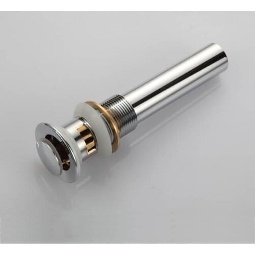 Bathroom Sink Drainer Brass Push Dwon Pop-up Chrome Polished Overflow Hole Basin Parts Faucet Accessories PJXSQ002C-2Y