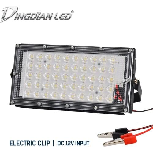 LED Outdoor Lighting Spotlights Led Flood Lights 50W DC12V Camping Lamp Industry Light Crocodile Clip Night Market Sporting Lamp