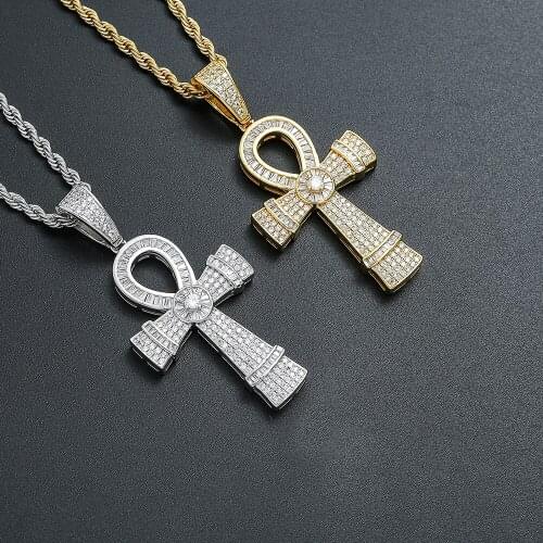 Bling Bling Anka Cross Brass Pendants Men Hip Hop Jewelry CN335