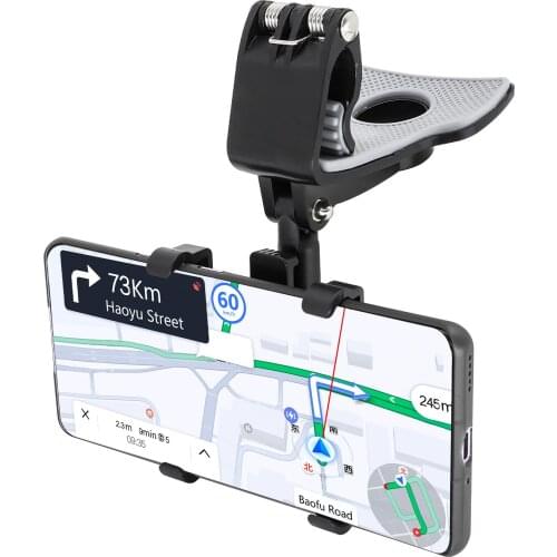 Universal Cell Phone GPS Car Dashboard Sunshade Mount Stand Clip Cradle Upgrade 360 Rotation Smartphone Bracket Support Holder