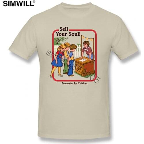 Vintage Sell Your Soul T-shirts Mens Funny Short Sleeves Eco Cotton Tees Top O Neck T Shirt Slim Fit Fashion Tshirt