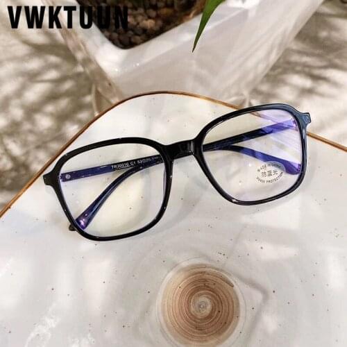 VWKTUUN Vintage Women Glasses Frame Men Metal Eyeglasses Frame Retro SquareLight Optical Spectacle Frame New Antique Blue Ray