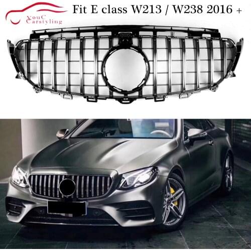 W213 GT grille W238 Front Bumper Grill Mesh for Mercedes E class E180 E200 E250 E300 E350 E400 2016 + Saloon Coupe Cabriolet