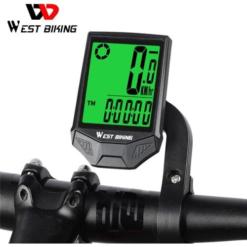 WEST BIKING Wireless Bicycle Computer Waterproof Bike Stopwatch Speedometer Large Digital Backlight MTB Road Cycling Odometer