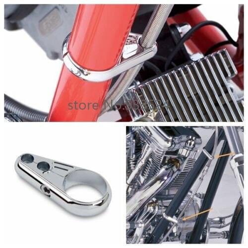Custom Clutch Brake 1" 25mm Handlebar Cable Clamp For Harley Honda Yamaha Kawasaki Suzuki Chopper Cruiser Cafe Motorcycle