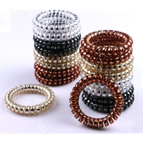 1Pcs/Pack Women Rubber Hair Rope Elastic Hairbands Spiral Shape Hair Ties Headwear Accessories Telephone Wire Line Headband
