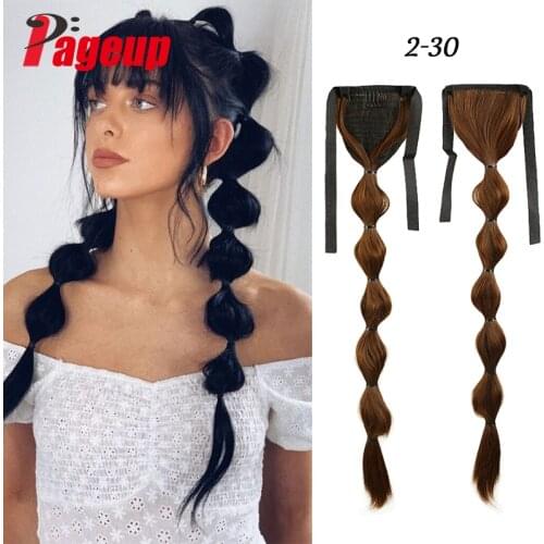 PAGEUP Black Lantern Bubble Long Ponytail Ponytail Black Womens Belted Hair Accessories Fashion Synthetic Ponytail