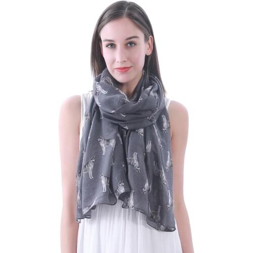 Siberian Husky Pattern Womens Scarf Shawl Wrap Gift for Dog Lovers