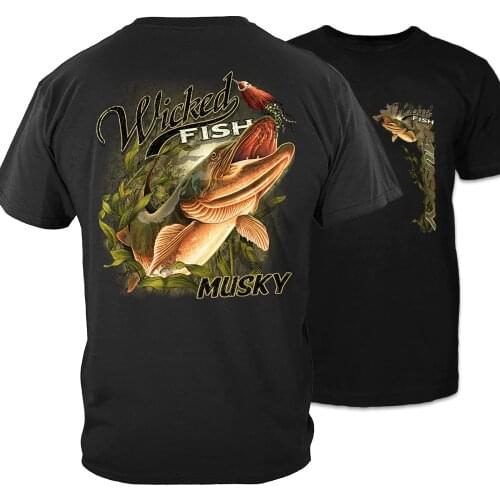 Wicked Muskie Fish. Fashion Design Fishing T-Shirt Summer Cotton Short Sleeve O-Neck Mens Casual T Shirt New Gift S-3XL