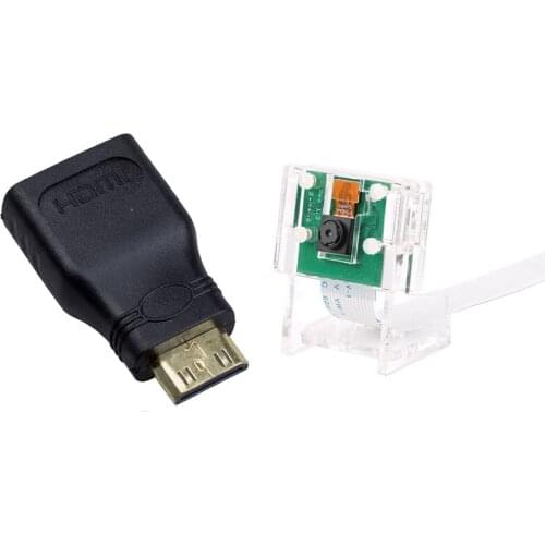 1 Pcs Mini HDMI Port to A Standard HDMI Cable Adapter & 1 Set 5MP Camera Module Webcam Video 1080P+Transparent Holder