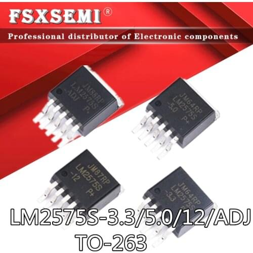 10pcs LM2575S-3.3 LM2575S-5.0 LM2575S-12 LM2575S-ADJ LM2575S 3V 5V 12V TO-263 Switching Regulators IC