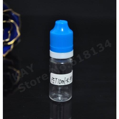 100 sets of 10 ml plastic PET dropper bottles with childproof tamper evident lid, 10 ml bottle for liquid