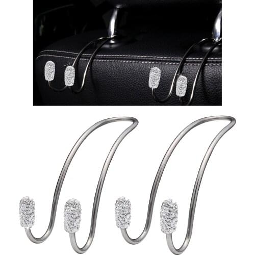 2 Pcs Car Vehicle Back Seat Headrest Hanger Holder Hook for Bag Purse Cloth