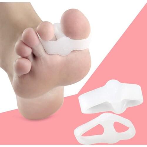 2pcs Toe Spreader Separator Bunion Orthopedic Hallux Valgus Corrector Two Hole Thumb Correction Foot Finger Straightener Pedicur