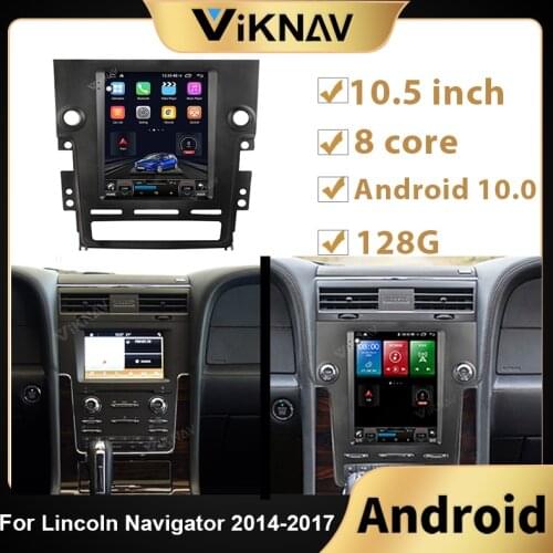 2 Din Android 10.0 car Radio For Lincoln Navigator 2014 2015 2016 2017 Car Vertical Screen DVD Multimedia Player GPS navigation