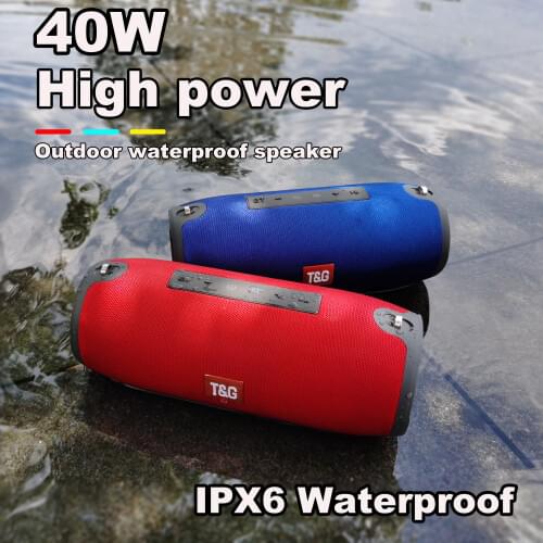 High Power 40W Bluetooth Speakers Waterproof Portable Column For PC Computer 3D Stereo Subwoofer Boom Box Music Center FM Radio