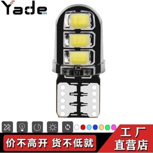Side marker lamp T10 2835 6smd automobile led silicone w5w license plate lamp reading lamp door side lamp