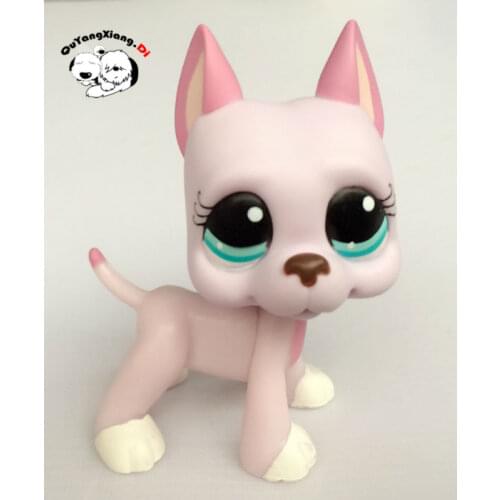 CWG033 Pet Shop Animal Light Pink Erect ears White claws Dog action Figure cute puppy