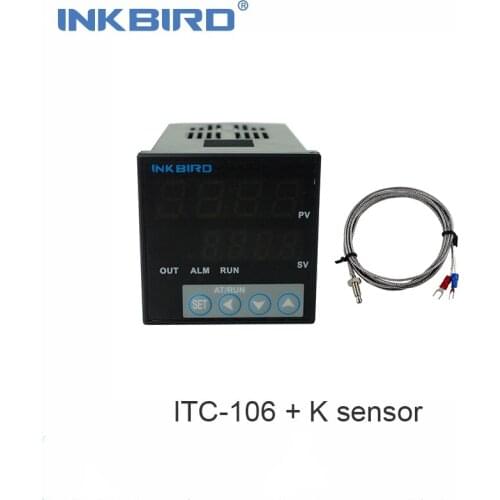 Inkbird PID Thermostat ITC-106VH + K sensor Digital Temperature Controller Regulator, C/F Display, 100ACV-240ACV with K Sensor